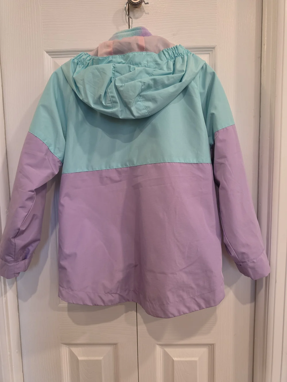 Eddie Bauer Mint Green and Lavender Two-Tone Kids' 2-layer Jacket, Size 6/7